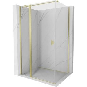 MEXEN/S - Mist T sprchovací kút dvere krídlové 75 x 85, transparent, zlato kartáčovaná 8A4T-075-085-55-00 vyobraziť
