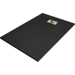 MEXEN/S - Hugo sprchová vanička SMC 100x90, čierna, krytka zlatá 42709010-G vyobraziť