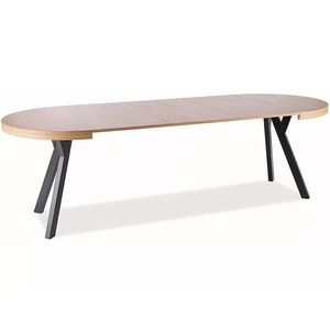 Rozkladací dyhovaný jedálenský stôl Domingo 100/250 cm dub/čierny vyobraziť