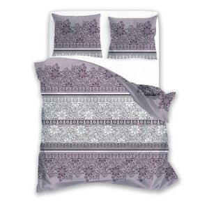 Bavlnené saténové obliečky PURE SATEEN 220x200 cm + 2x 70x80 cm fialovo-šedé vyobraziť