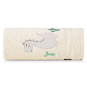 Detská bavlnená osuška BABY40 Dino 50x90 cm krémová vyobraziť