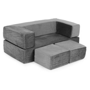 Detská modulárna pohovka DIY 4 diely sivá vyobraziť