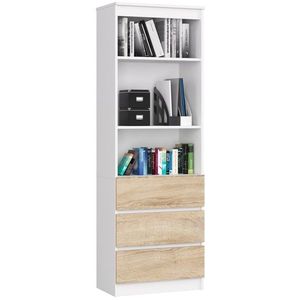 Knižnica Star 60 cm biela/dub sonoma vyobraziť