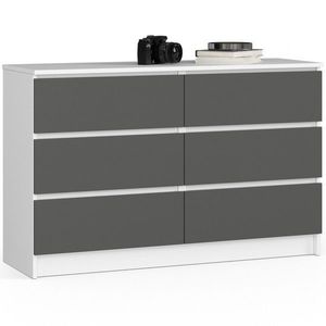 Komoda Kuba 120 cm 6 šuplíků bílá vyobraziť