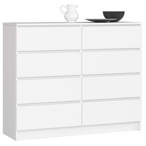 Komoda Kuba 120 cm 8 šuplíků bílá vyobraziť