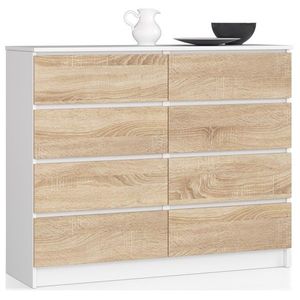 Komoda Kuba 120 cm 8 zásuviek biela vyobraziť