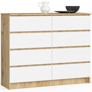 Komoda Kuba 120 cm 8 šuplíků bílá vyobraziť