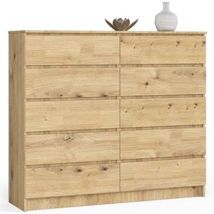 Komoda Kuba 140 cm 10 zásuviek dub artisan vyobraziť