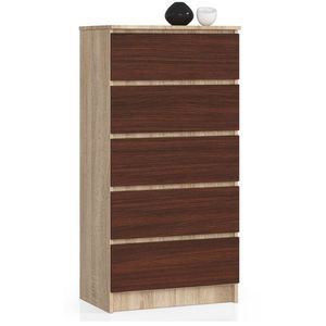 Komoda Kuba 60 cm - 5 zásuviek dub sonoma/wenge vyobraziť