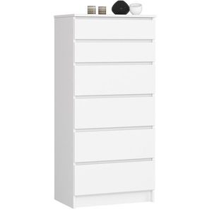 Komoda Kuba 60 cm - 6 šuplíkov biela vyobraziť