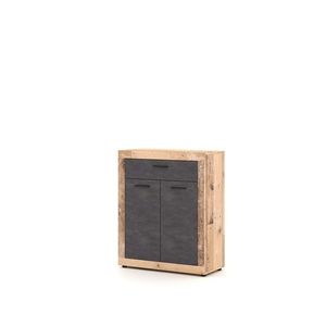 Komoda Luna 89, 9 cm dub Matera svetlý/sivá vyobraziť