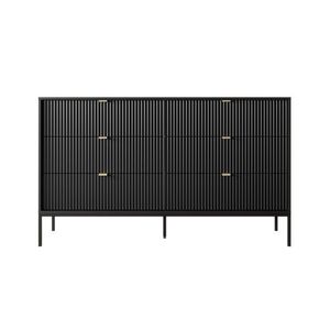 Komoda Nova 154 cm so zásuvkami čierna/čierny rám vyobraziť