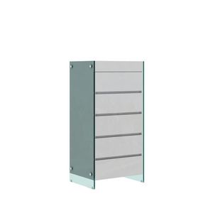 Komoda Soho 59 cm biela/číra vyobraziť