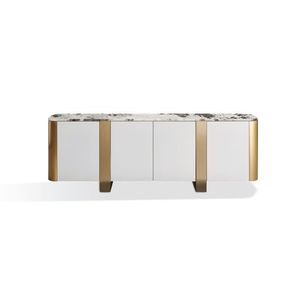 Komoda Stilig ST921 200 cm biela/zlatá/mramor vyobraziť