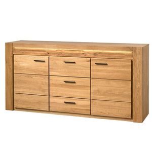 Komoda Velvet II 47 181 cm z masívu s LED osvetlením dub prírodný vyobraziť