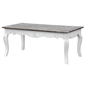 Konferenčný stolík Rimini 120 cm z masívu biely/tmavohnedý vyobraziť