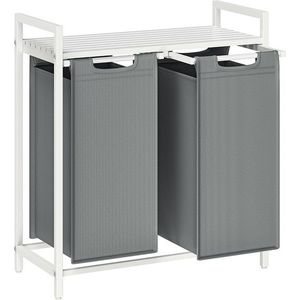 Kôš na bielizeň Vasagle Ovules 2 x 46 l biely/sivý vyobraziť