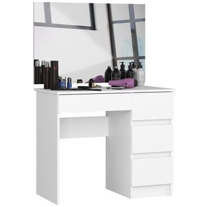 Kozmetický stolík so zrkadlom T-6 I 90x50 cm biely pravý vyobraziť