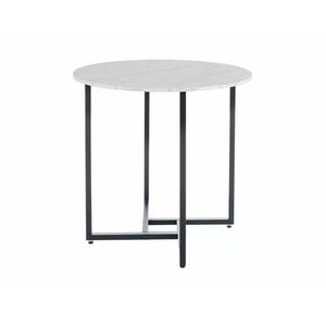 Okrúhly jedálenský stôl Alto 80 cm biely mramor/čierny vyobraziť