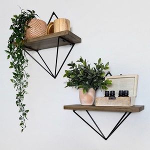 Nástenná polica TRIAS 2 kusy 30 cm dub canyon/čierna vyobraziť
