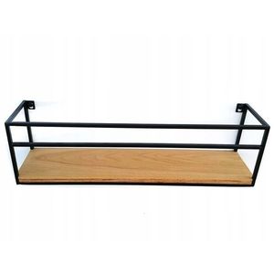 Nástenná polica Kisa 60 cm čierna/hnedá vyobraziť