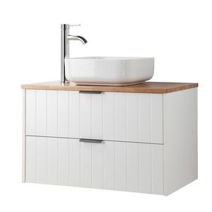Závesná skrinka pod umývadlo Houseland Velora s doskou 80 cm biela/dub vyobraziť