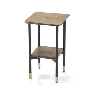 Odkladací stolík Maze 30 cm z masívu hnedý/čierny vyobraziť