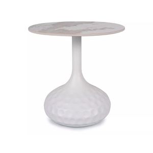 Odkladací stolík Salo B 50 cm biely/biely mramor vyobraziť