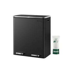 Odpadkový kôš s vekom JORDAN 2x30 L čierny vyobraziť
