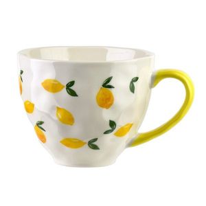 Porcelánový hrnček LIMONE 400 ml biely/žltý vyobraziť