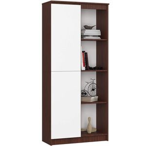 Regál Rexa 80 cm 1 skrinka a 4 police wenge/biela vyobraziť