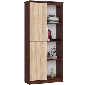 Regál Rexa 80 cm 1 skrinka a 4 police wenge/sonoma vyobraziť