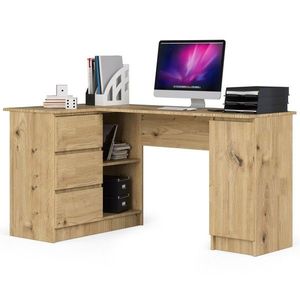 Rohový písací stôl B20 155 cm dub artisan ľavý vyobraziť