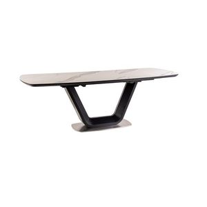 Rozkladací jedálenský stôl Armani 160/220 cm biely/čierny vyobraziť