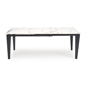 Rozkladací jedálenský stôl Felix 141/201 cm biely mramor/čierny vyobraziť