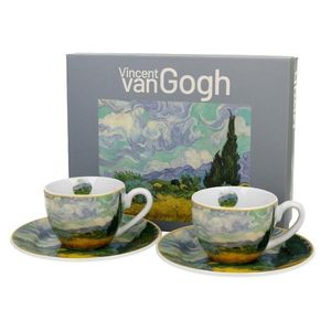Súprava 2 ks porcelánových hrnčekov Van Gogh Pšeničné pole 90 ml viacfarebná vyobraziť