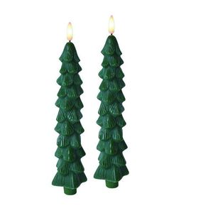 Súprava 2 ks vianočných LED sviečok Nikolao 5x26 cm zelená vyobraziť