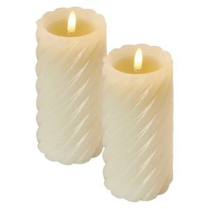 Sada 2 ks voskových LED sviečok 17 cm PAMOLE s časovačom teplá biela vyobraziť