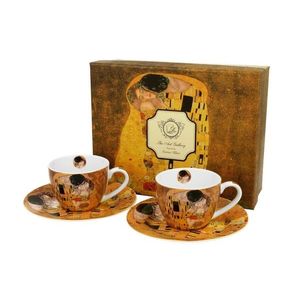 Súprava šálok s podšálkou espresso Klimt THE KISS 2 ks 90 ml hnedá vyobraziť