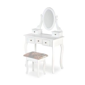 Toaletný stolík so stoličkou SARA 80 cm biela vyobraziť