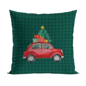 Vianočná obliečka na vankúš Vianočné auto 40x40 cm zelený vyobraziť