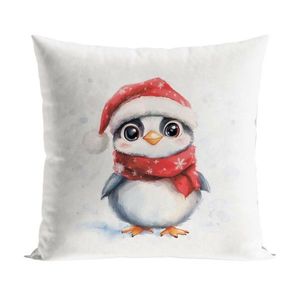 Vianočná obliečka na vankúš Happy Penguin 40x40 cm biela vyobraziť