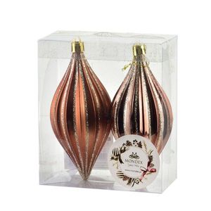 Vianočná súprava 2 ks závesných guľôčok SANTA LILA III 13, 5 cm medená vyobraziť