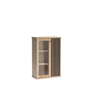Vitrína Moderno C3 86 cm dub Artisan/čierna vyobraziť