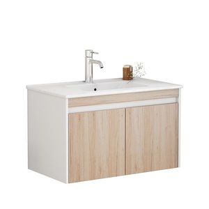 Závesná skrinka pod umývadlo Houseland Morvia 80 cm dub/biela vyobraziť
