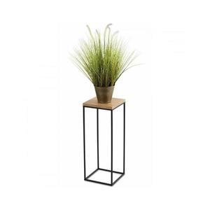 HowHomely Stojan na kvety Basic Loft 60 x 24 cm čierna / hnedá vyobraziť