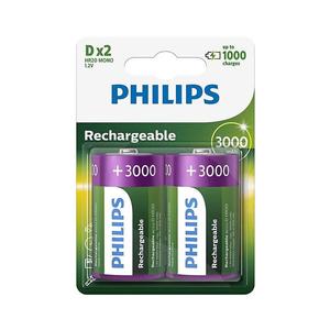 Philips R20B2A300/10 - 2 ks Nabíjacie batérie D MULTILIFE NiMH/1, 2V/3000 mAh Phil-R20B2A300/10 vyobraziť