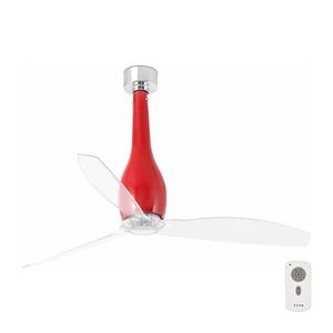 FARO Barcelona FARO 32002 - Stropný látor ETERFAN červená/číra pr. 128 cm + diaľkové ovládanie 32005 vyobraziť