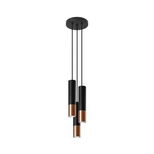 SL.0949 - Luster na lanku LOOPEZ 3xGU10/10W/230V guľatý čierna/meď SL.0949 vyobraziť