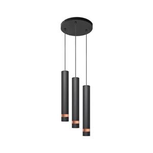 LED Luster na lanku TUBA 3xGU10/4, 8W/230V čierna/medená W-KD 1111/3 BK+RG+BK vyobraziť